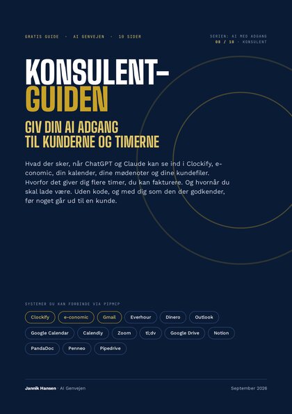 Konsulent-guiden — Giv din AI adgang til kunderne og timerne