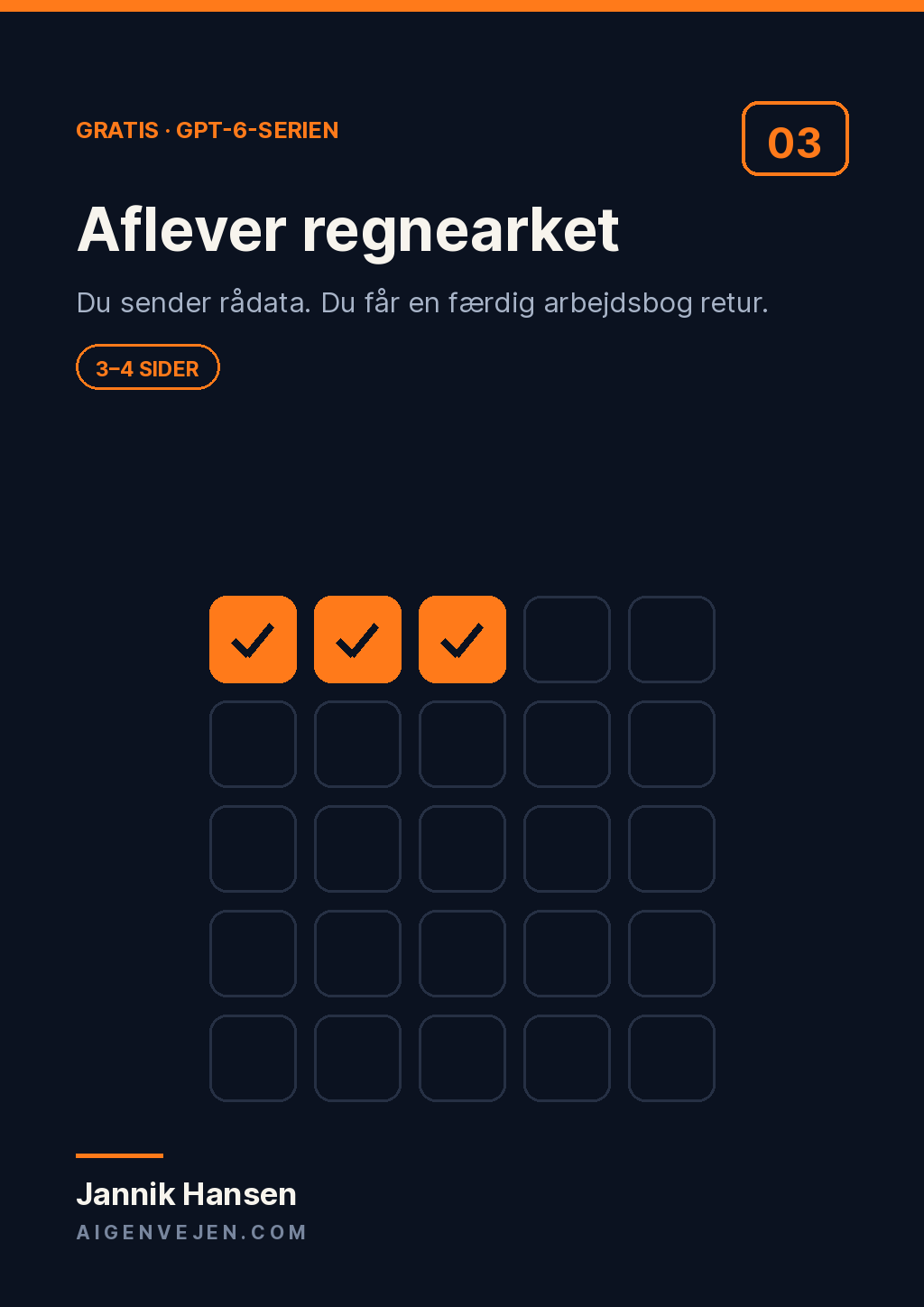 Aflever regnearket — forsiden