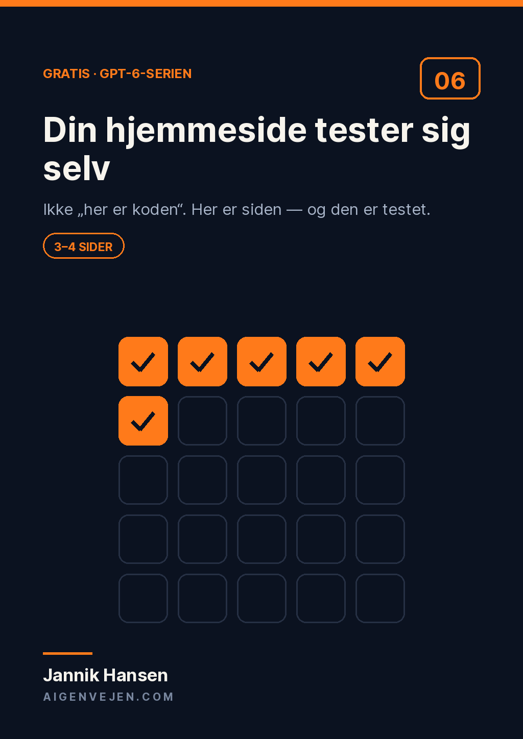 Din hjemmeside tester sig selv — forsiden