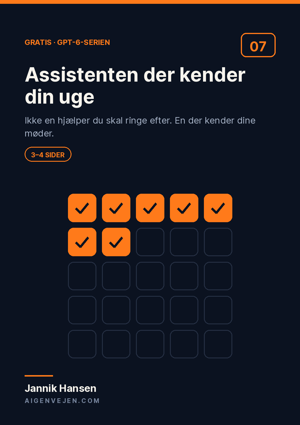 Assistenten der kender din uge — forsiden
