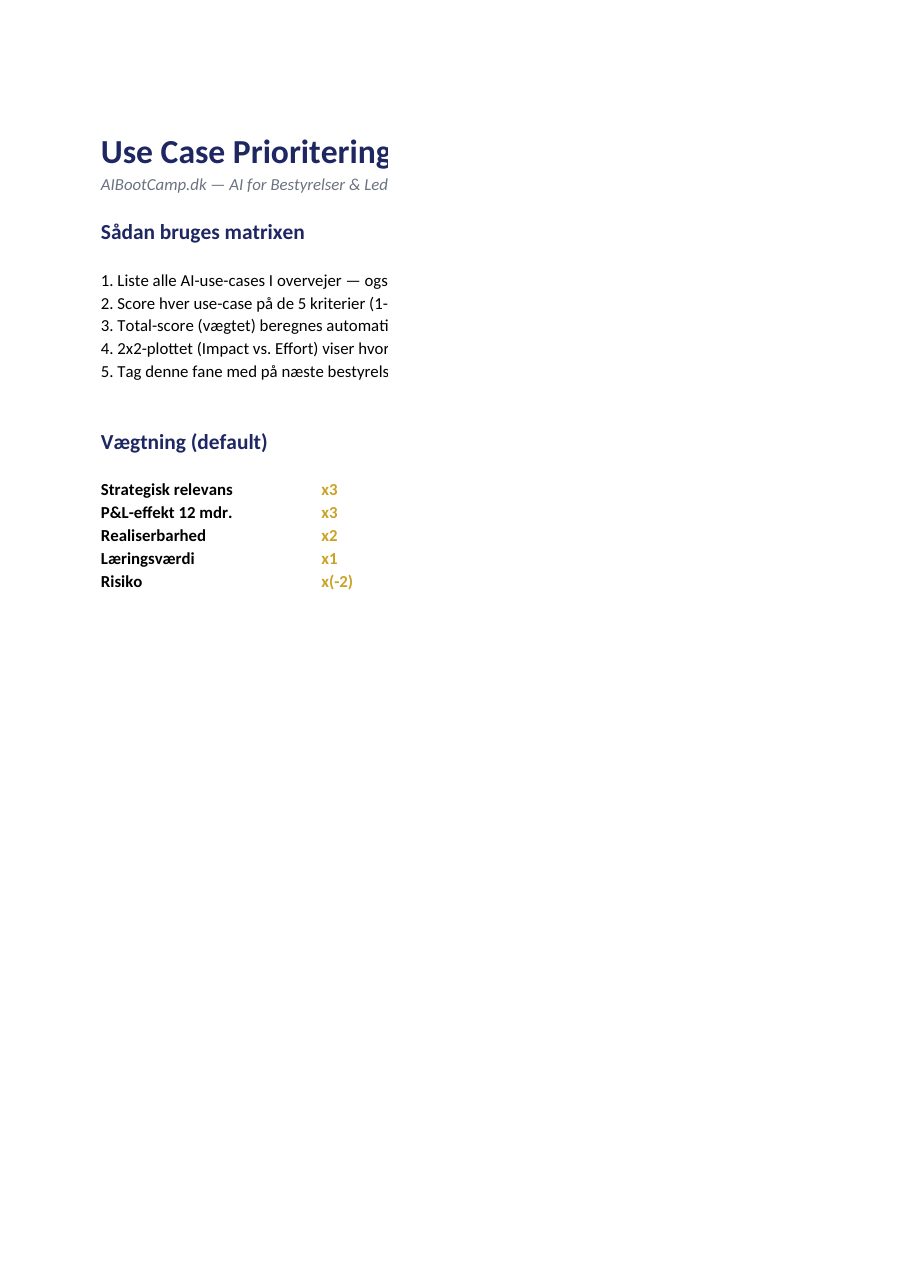 Use Case Matrix — preview